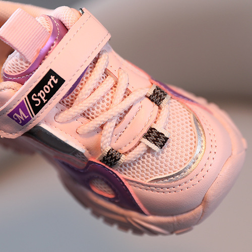 Girls' sports shoes  spring new children's soft-soled breathable mesh shoes boys' lightweight toddler shoes casual shoes