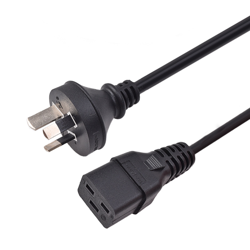 SAA澳标电源线三芯插头 C19品字尾插电源线