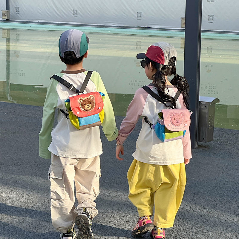 Cute oso jardín de infantes bebé mochila multifuncional mochila para niños y niñas mochila de viaje ligera