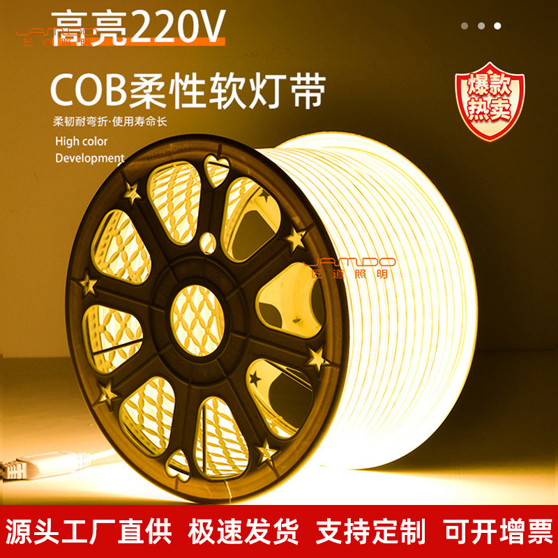 Cob Light Strip Led Light Strip 220V Outdoor Waterproof 110V Indoor Integrated Atmosphere Light Linear Light Zhongshan Lighting