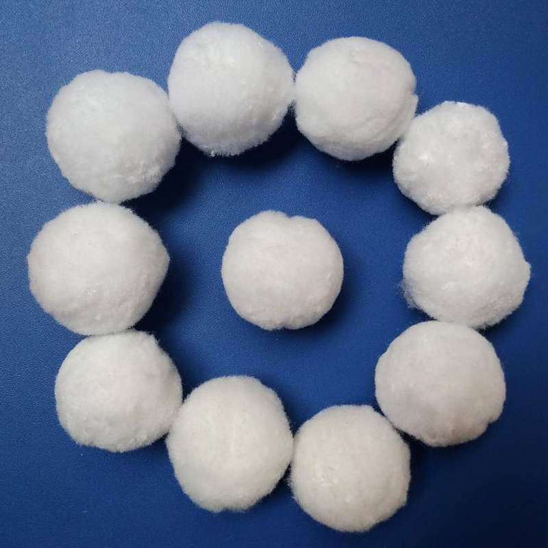 高效纯白纤维球  吸附油污 改性纤维球滤料 新泰净水材料