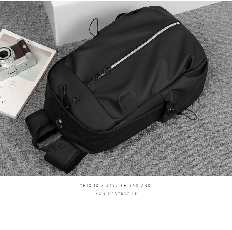Square Shape Solid Color Casual Travel School Backpack Laptop Backpack Functional Backpack