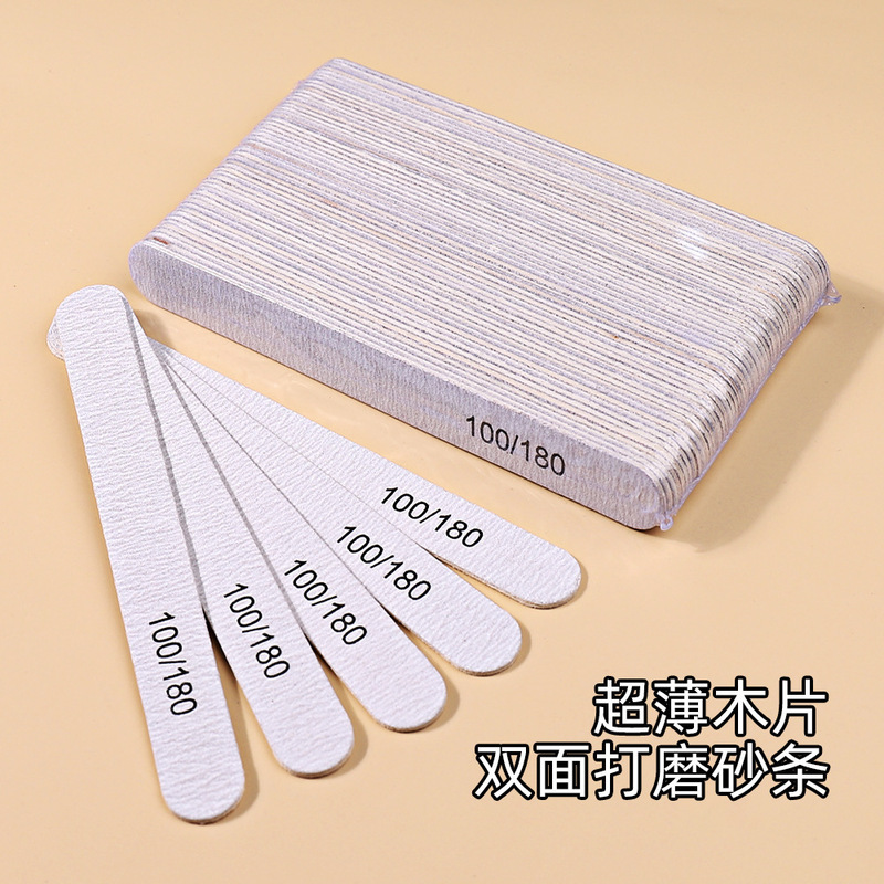 Nail File Sanding Strip Gray Straight Wooden Nail File Double-Sided Manicure Tool Polishing Strip Nail File Sanding Strip Gray Straight Wooden Nail File Double-Sided Manicure Tool Polishing Strip