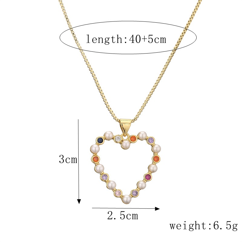 Fashion Devilu0027S Eye Heart Shape Copper Plating Inlay Zircon Pendant Necklace 1 Piece