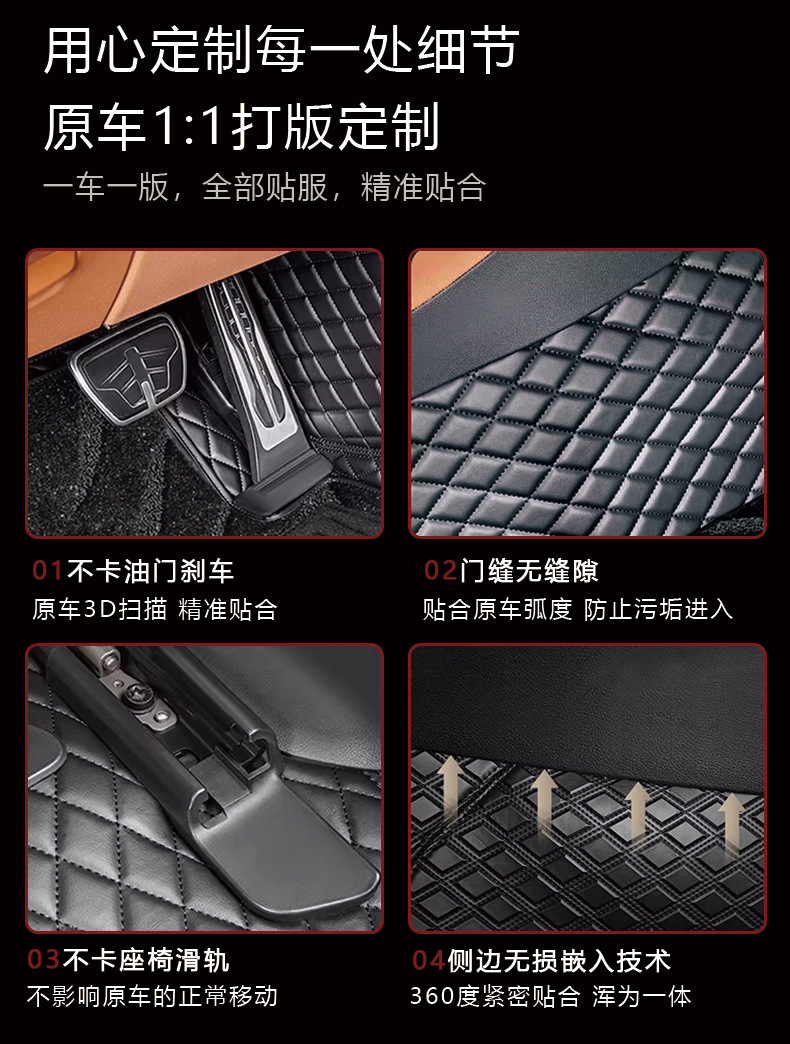 360 Aviation-Grade Soft Car Floor Mats, 360-Degree Full-Coverage Floor Mats, Suitable for Any Car Model, Available for Dropshipping