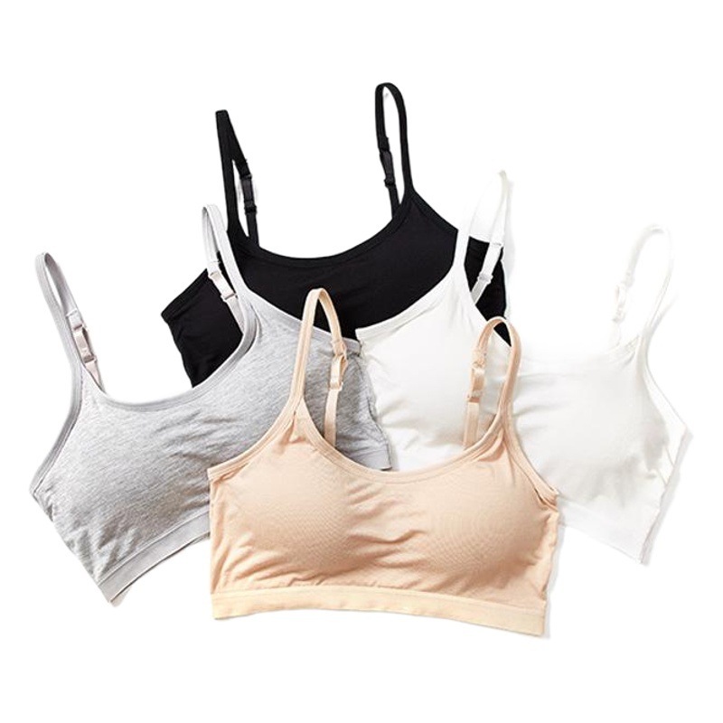 One-piece adjustable shoulder strap without steel ring Self-contained chest pad Tube top underwear Sports sleep anti-walking light wrap chest vest