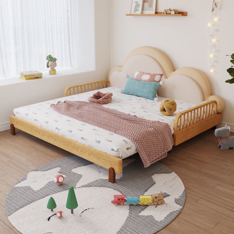 Cartoon Children's Bed Boy's Bed Solid Wood with Guardrail Splicing Telescopic Push-Pull Widened Bed Girl's Pull-Out Bed