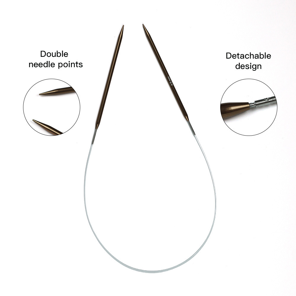 Herramientas de tejido transfronterizas de alúmina café multifuncional ensamblaje suéter aguja de anillo desmontable aguja de anillo fino