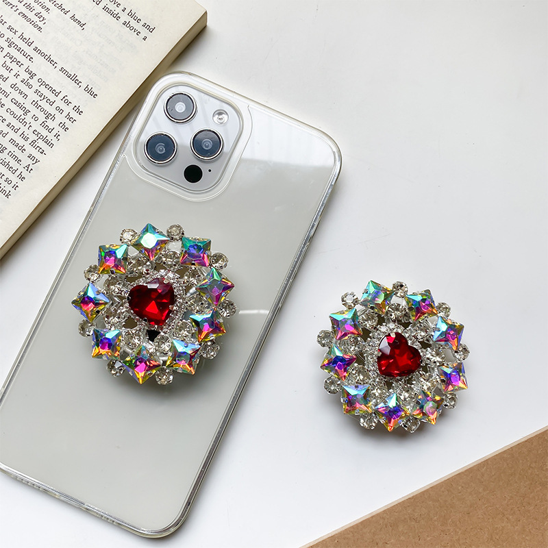 Support d'airbag de téléphone en strass de style Instagram coréen, bureau luxueux et portable, support paresseux, coussin d'air_voghion.com