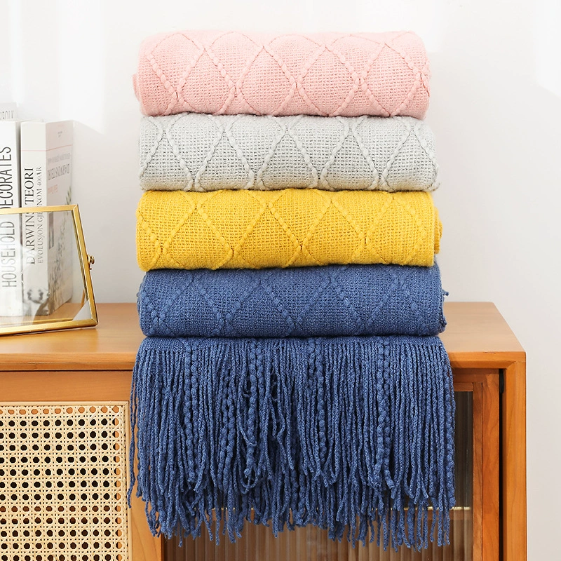 Вязаное одеяло Одеяло для дивана Одеяло с кисточками Тонкое одеяло Офисное одеяло с кондиционером Оконное одеяло Летнее ворсовое одеяло Маленькое одеяло