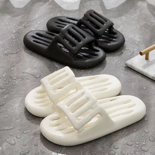 Bathroom Leaking Slippers for Men - Summer, Lattice, Quick-Drying, Shower Waterproof, Anti-Slip Home Indoor Slippers without Odor