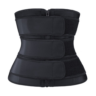 Latex Belly Belt Waist trainer Three Belt Zipper Plastic Abdominal Body Shaping Waist Trainer Women's Waist