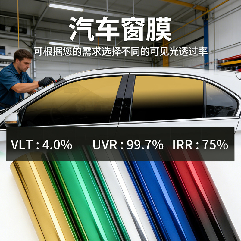 Cross-border bestseller: two-tone gradient solar film, sun protection, explosion-proof, heat-insulating car window film, UV-blocking sunshade glass film