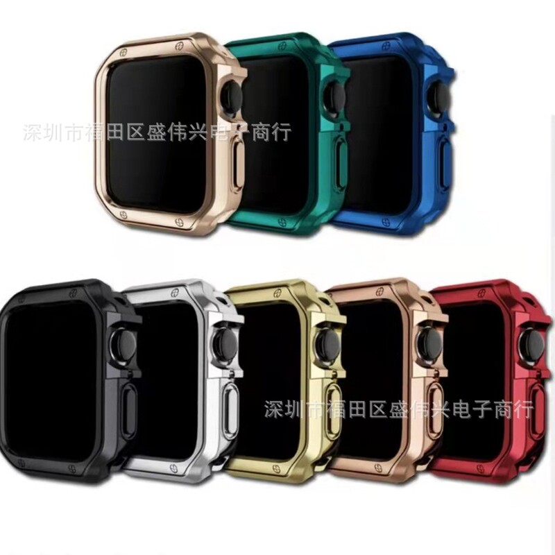 For iWatchS10 generation watch protective case Apple 9876543 generation SE armor plating tpu case For iWatchS10 generation watch protective case Apple 9876543 generation SE armor plating tpu case
