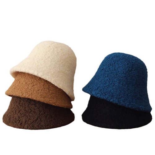 Winter Korean style face-showing small wool fisherman hat Japanese Internet celebrity with the same temperament and elegant temperament covering the basin hat wool hat