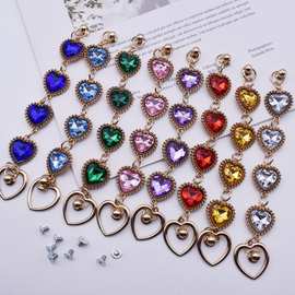 少女系甜美爱心手链女 桃心钻手机壳挂件装饰链水钻合金手作diy