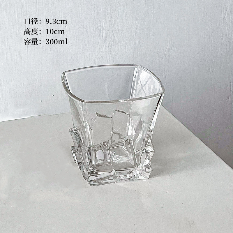 太空银冰块杯艺术感限定酒杯创意轻奢玻璃杯高级感水杯子威士忌杯|undefined