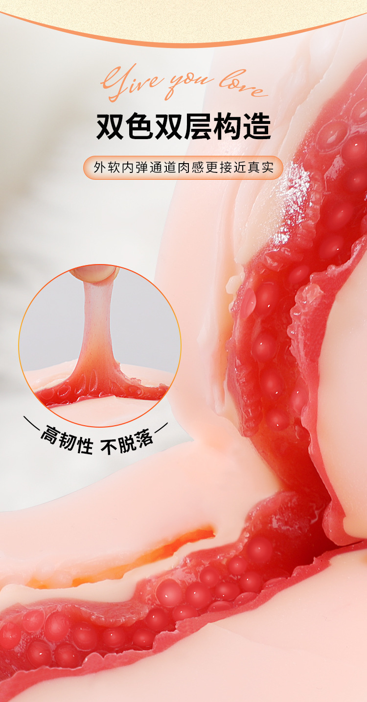Fujiwara Kei Two-Tone Double-Layer Male Masturbator with Vaginal, Anal and Oral Orifices — detail image 19