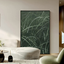 客厅装饰画大幅落地画抽象沙发背景绿色挂画现代餐厅简约玄关壁画