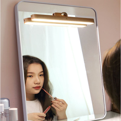 产地厂家生产亚马逊跨境木艺镜前灯玻璃镜子化妆美容配件加工定制|ms