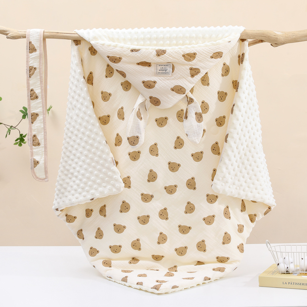 Spring and Autumn Style Newborn Bean Velvet Swaddle Blanket, Baby Swaddle for Delivery Room, Wrap Blanket, Wholesale Gauze Pure Cotton Gauze