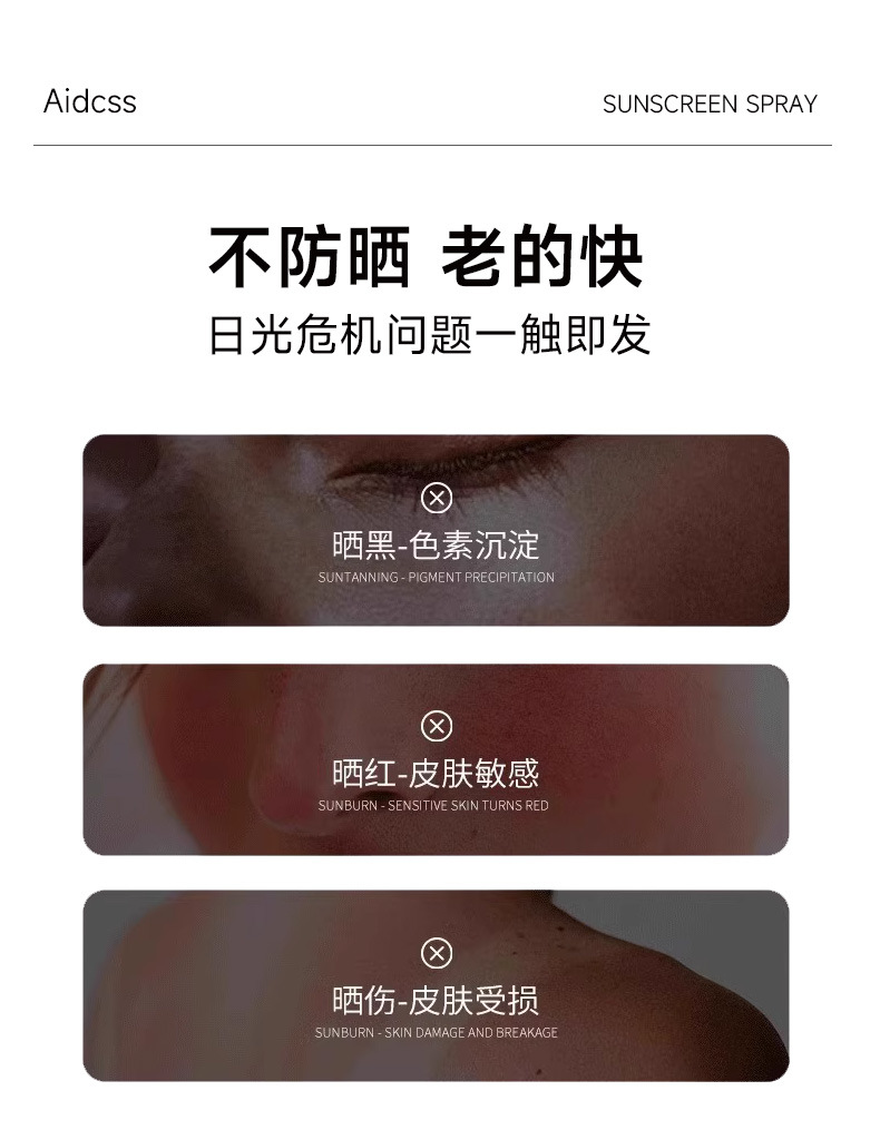 Summer men's Sunscreen spray Sunscreen 50+++ isolation UV protection All body outdoor details Picture