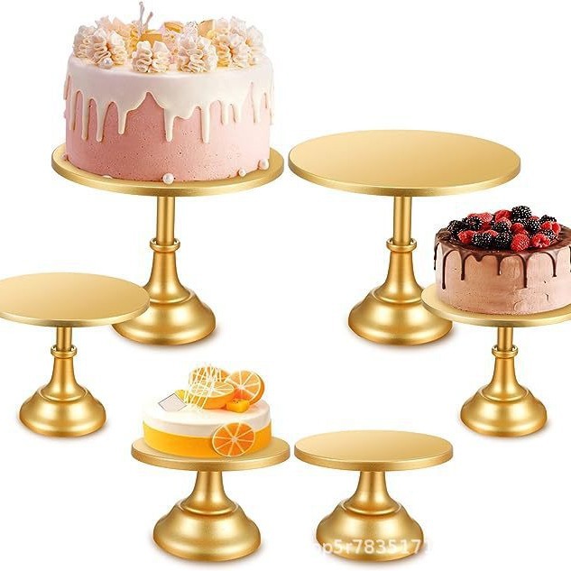Soporte de pastel de oro para boda fiesta de cumpleaños traje pastel de hierro postre soporte de exhibición decoración del hogar base redonda