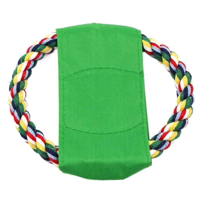 Nuevo juguete para mascotas cuerda de algodón Frisbee tamaño pequeño perro lienzo Frisbee nudo juguete entrenamiento del perro de juguete suministros