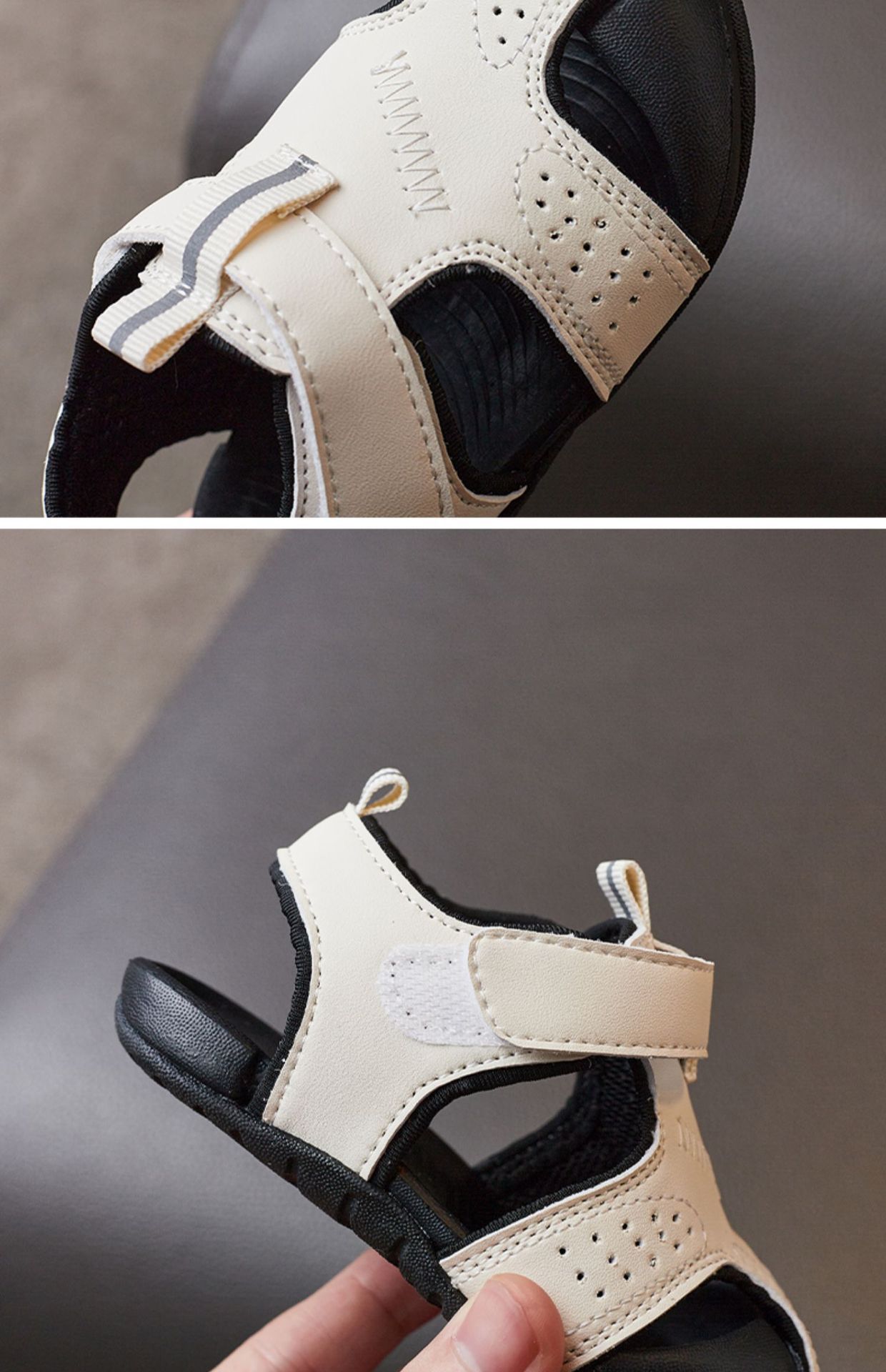 Breathable Closed Toe Kids Sandals Lightweight Non Slip Walking Shoes_voghion.com