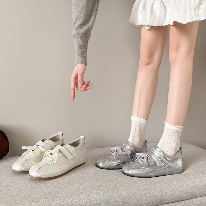 2026 Trainee Style German Training Shoes~5Cm Height-Increasing Satin Velcro Casual Ballet Shoes for Women, Large Sizes 41-43 2026 Trainee Style German Training Shoes~5Cm Height-Increasing Satin Velcro Casual Ballet Shoes for Women, Large Sizes 41-43