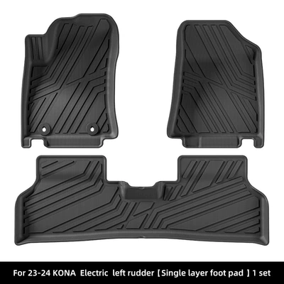 Mats Tpe Trunk Mat – Modelə uyğun ayaqaltı - 23-24-hyundai-kona-electric-single-layer-floor-mats-europepure-electric