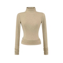 秋季新款高领打底衫上衣女基础款简约弹力紧身纯色性感长袖T恤