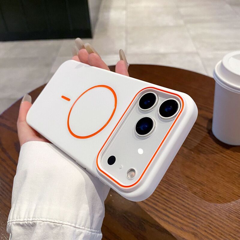 适用iPhone17pro手机壳磨砂细圈磁吸苹果16pro硅胶软壳防摔保护套|undefined