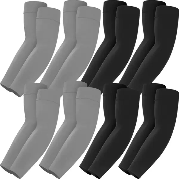 For outdoor work and sports, unisex 8 pairs of soft arm sleeves, JV sun protection and cooling compression arm sleeves