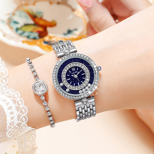 Chennuo brand watches European and American fashion luxury Gypsophila light luxury ladies quartz watch steel band waterproof watch wholesale