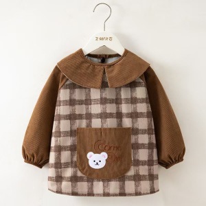 Baby anti-dressing impermeable a prueba de suciedad camisa protector niñas y niños otoño y invierno manga larga lindos camisa