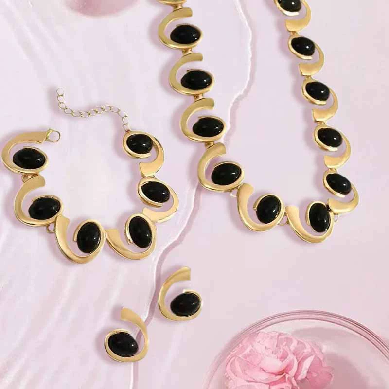 Fashionable retro creative sophisticated necklace and bracelet, chain, ring, set, 2025 years, European style, boho style