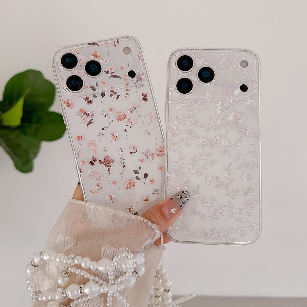 适用苹果iphone17pro手机壳ins宫廷小清新碎花三星S25ultra保护套