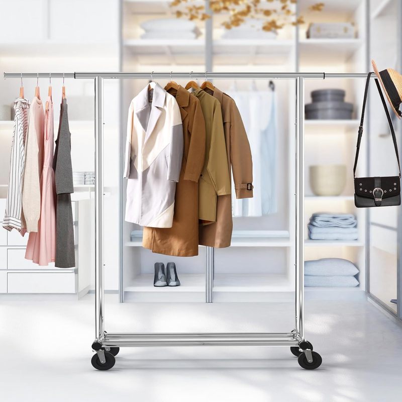 精品重型晾衣架电镀衣帽架单杆晾衣架服装店衣架展示架|undefined