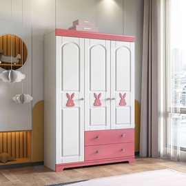 儿童衣柜小型简易衣橱家用卧室实木质小孩卡通柜子简约现代经济型