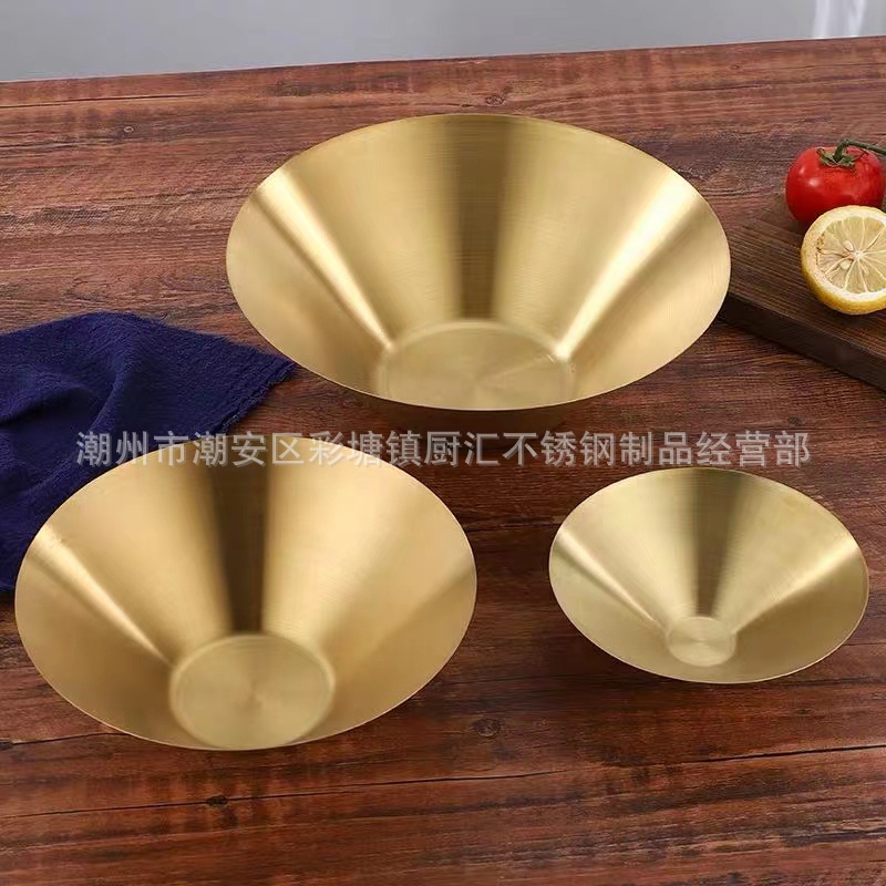 304 Stainless Steel Fruit Bowl, Vegetable Bowl, Cold Noodle Bowl, Rice Bowl, Ramen Bowl, Conical Bowl, Cold Noodle Bowl, Snail Noodle Bowl