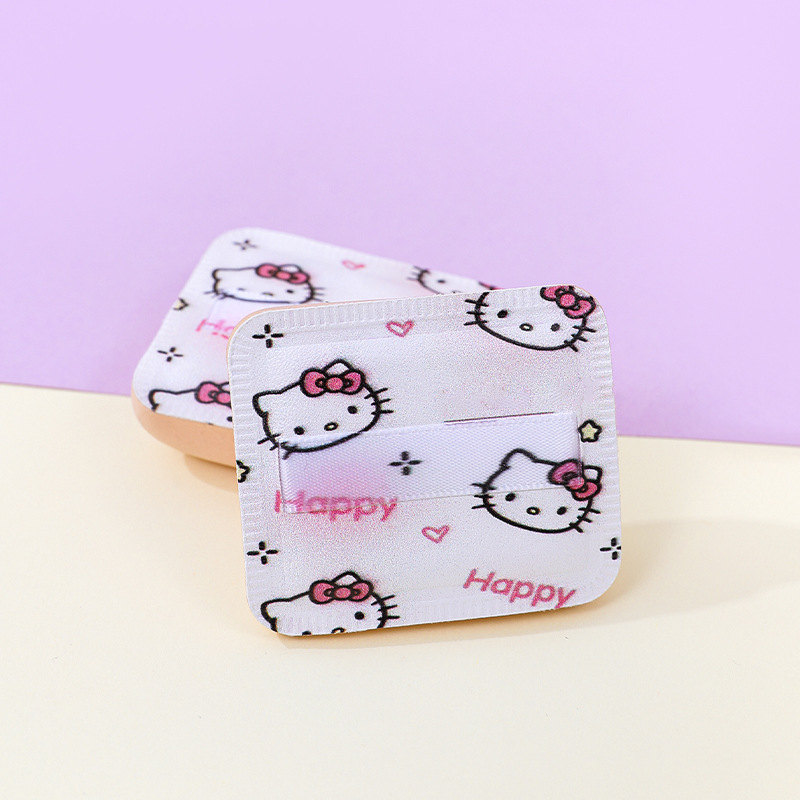 Fábrica personalizada KT gato algodón de azúcar soplo no come polvo súper suave esponja de maquillaje cuadrado colchón de aire herramientas de belleza al por mayor