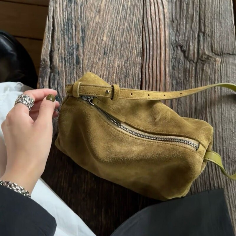 Cross-Border Soft Box Shoulder Bag, New Trendy High-End Fashion Shoulder Bag, First-Layer Cowhide with Two Shoulder Straps