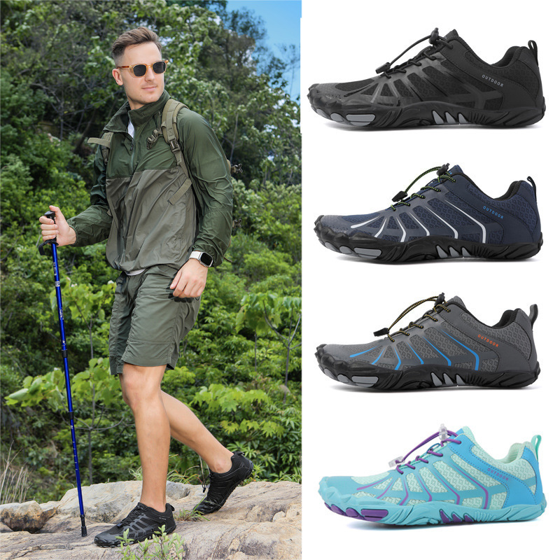 Cross-border Explosions Outdoor Mountaineering Shoes Thickened Non-slip Wear-resistant Rock Climbing Shoes Breathable Quick-drying Barefoot Shoes Fitness Hard-pulling Shoes