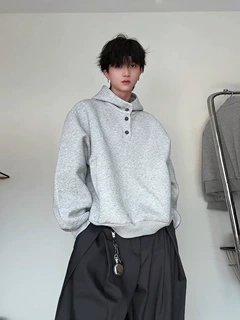 美式重磅高领卫衣硬挺美式高克重boxy外套男秋冬款高级感连帽帽衫