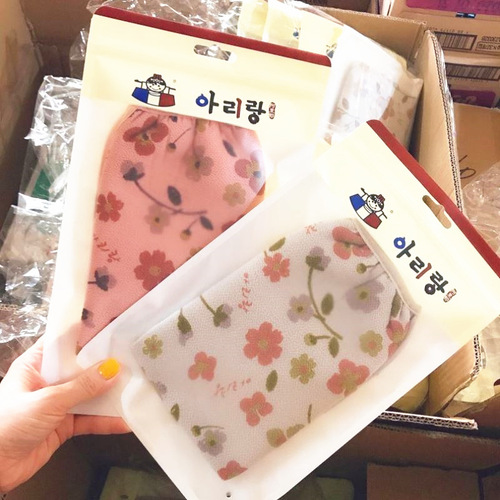 Arirang Hibiscus flower double-sided bath towel, bath gloves, mud rub, men's and women's bath towel, bath towel H053