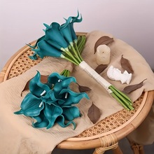 跨境装饰仿真花婚庆假花家居装饰马蹄莲手感道具花艺设计厂家批发