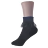 Pure black long lace lace socks