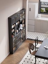 美式餐边柜靠墙一体储物柜餐厅30cm窄边高柜双层墙边柜置物柜