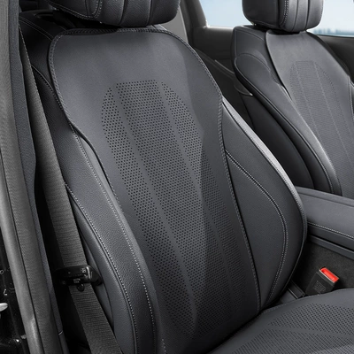 Seat cushion, seat cover: Cover, Four-Season Ventilation, Perforated and - noble-black-one-piece-of-backrest-for-front-and-rear-rows